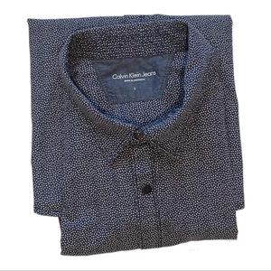 Calvin Klein Jeans Mens Size Large Shirt Button Snap Long Sleeve